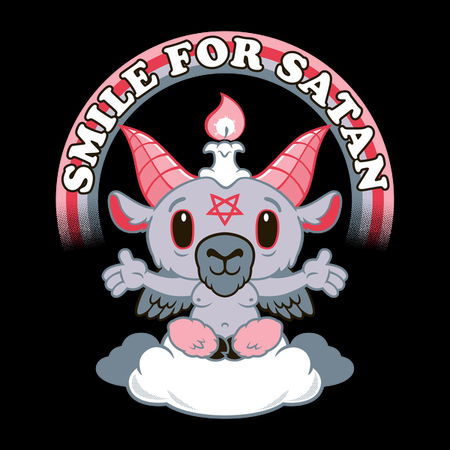 Smile for Satan - Creepy Cute Kawaii Goat - Cartoon Baphomet - NeatoShop