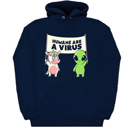 Humans Are a Virus - Cute Alien Unicorn Gift tiny thumbnail