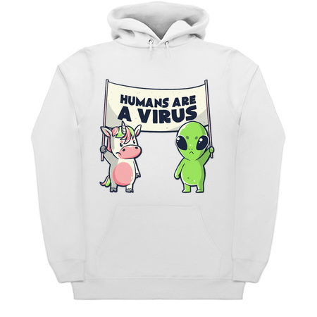 Humans Are a Virus Cute Alien Unicorn Gift Light tiny thumbnail