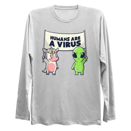 Humans Are a Virus Cute Alien Unicorn Gift Light tiny thumbnail