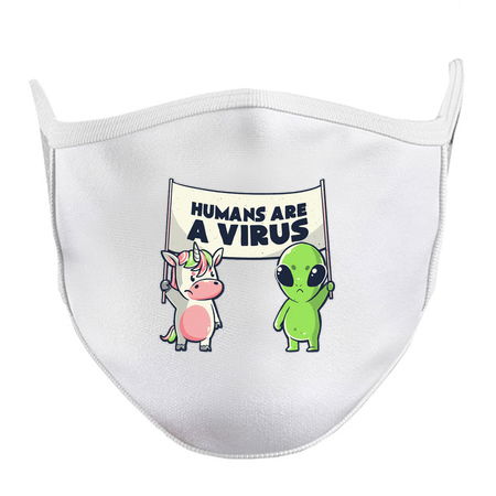 Humans Are a Virus Cute Alien Unicorn Gift Light tiny thumbnail