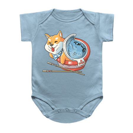 Shiba Dog Ramen Japanese Manga T-shirt Blue tiny thumbnail