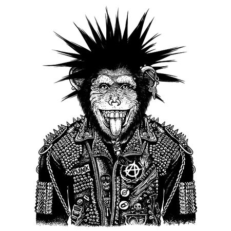 Chimp Punk Punk chimpanzee - NeatoShop