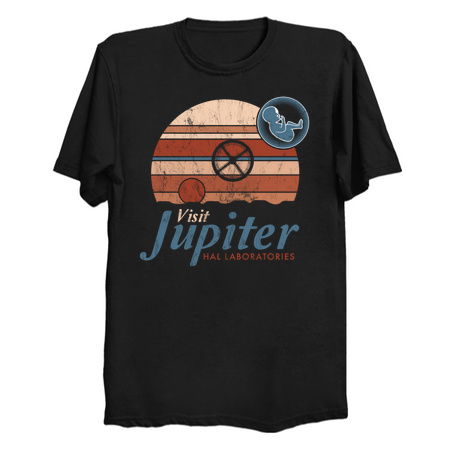 Visit Jupiter - Vintage Distressed Sci Fi - Retro Space Odyssey tiny thumbnail