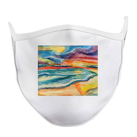 Scenic Beach Ocean Watercolor Sunset tiny thumbnail