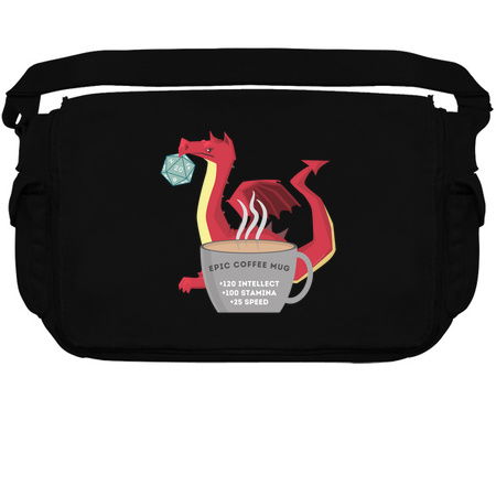 Epic Coffee Mug with Dragon and Twenty Sided Dice for Gamers tiny thumbnail
