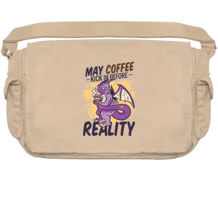 Purple Dragon with Coffee Saying May Coffee Kick in Before Reality tiny thumbnail