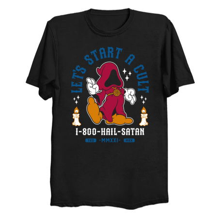 Let's Start a Cult - Vintage Cartoon Occult - Hail Satan tiny thumbnail