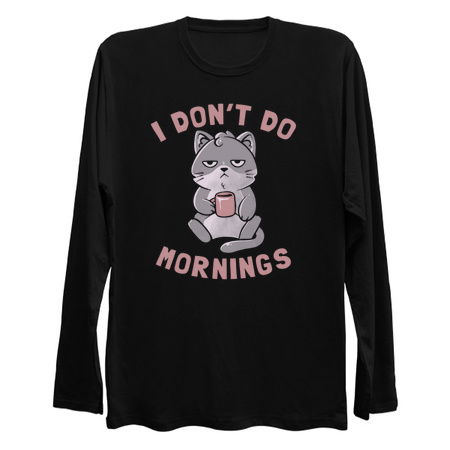 I Don’t Do Mornings - Lazy Cute Coffee Cat Gift tiny thumbnail