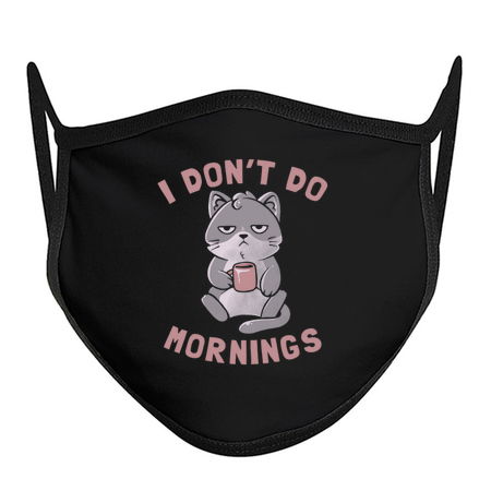 I Don’t Do Mornings - Lazy Cute Coffee Cat Gift tiny thumbnail