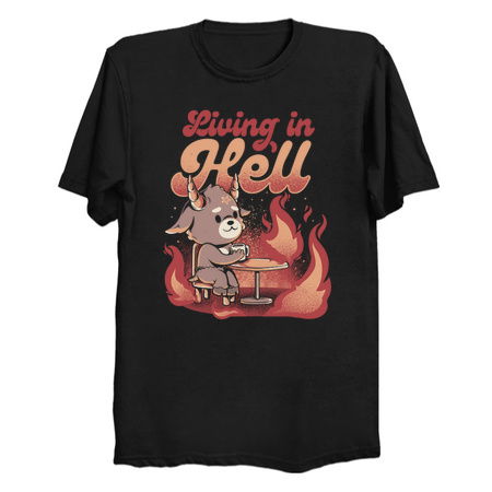 Living In Hell - Creepy Cute Evil Baphomet Gift tiny thumbnail