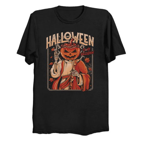 Halloween Is My Religion - Pumpkin Skull Gift tiny thumbnail