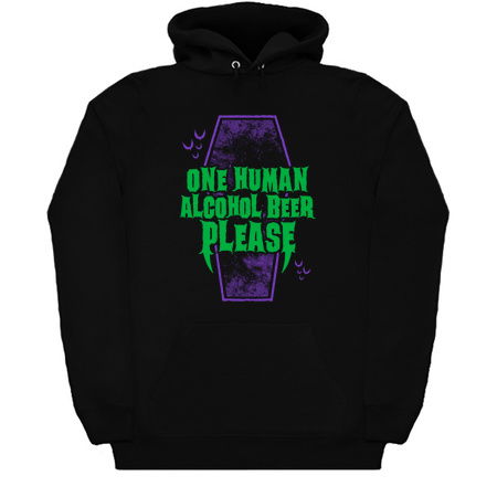 One Human Alcohol Beer - Funny Goth Vampire - Vintage Distressed tiny thumbnail