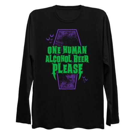One Human Alcohol Beer - Funny Goth Vampire - Vintage Distressed tiny thumbnail