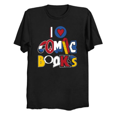 I Love Comic Books - Vintage comic book logos - funny quote tiny thumbnail