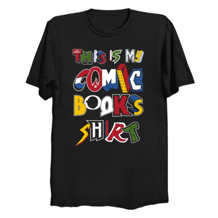 This is My Comic Books Shirt - Vintage comic book logos - funny quote tiny thumbnail