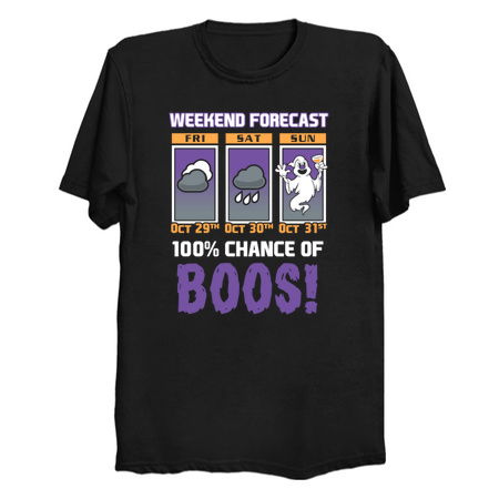 Weekend Forecast - 100% Chance of Boos - Cartoon Halloween tiny thumbnail