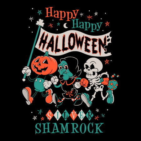 Happy Halloween Vintage Cartoon - Silver Shamrock - Creepy Cute Pumpkin ...