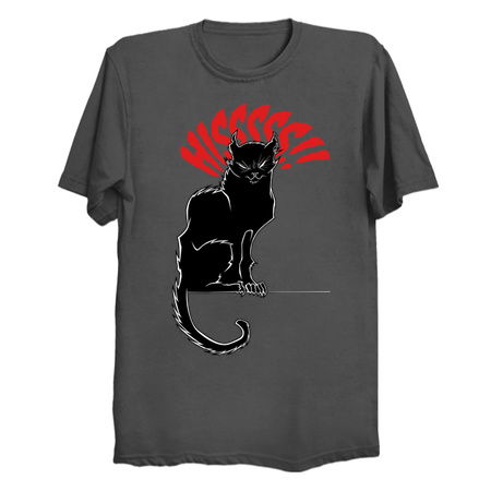 Black Cat Hissing because Spooky Halloween Witchcraft Cats - NeatoShop