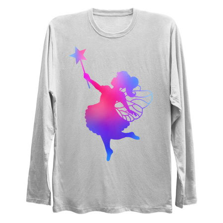 Pink to Blue Ombre Fairy Girl Silhouette tiny thumbnail
