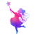 Pink to Blue Ombre Fairy Girl Silhouette tiny thumbnail