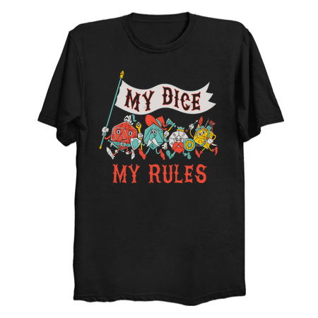 My Dice My Rules - Vintage Cartoon Fantasy Dice tiny thumbnail