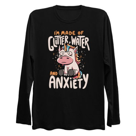 I'm Made of Glitter Water and Anxiety - Funny Quote Sarcasm Unicorn Gift tiny thumbnail