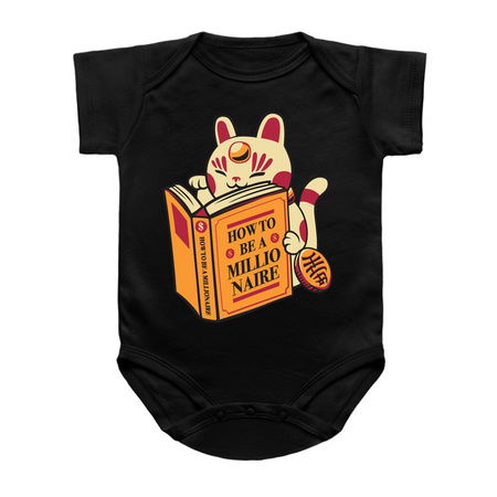 Maneki-Neko How to be a Millionaire Cat Black Design tiny thumbnail