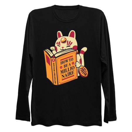 Maneki-Neko How to be a Millionaire Cat Black Design tiny thumbnail