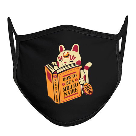 Maneki-Neko How to be a Millionaire Cat Black Design tiny thumbnail