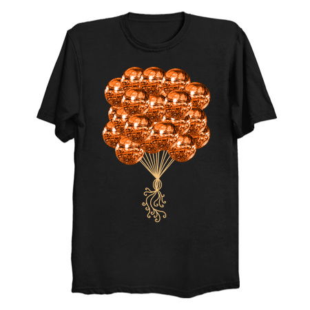 Seventies Metallic Orange Disco Ball Balloons tiny thumbnail