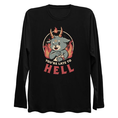 Late to Hell - Cute Evil Creepy Baphomet Gift tiny thumbnail