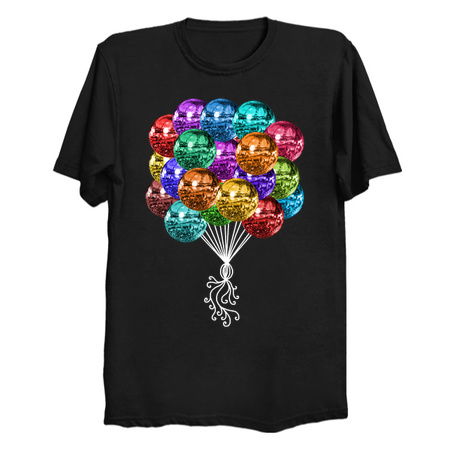 70's Multicolor Disco Ball Balloon Bunch tiny thumbnail