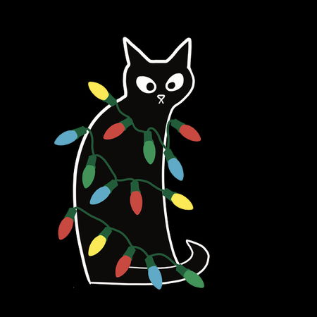 Black cat christmas best sale