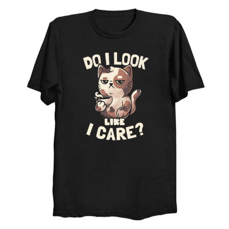 Do I Look Like I Care - Lazy Cute Coffee Cat Gift tiny thumbnail