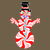 Red and White Striped Peppermint Christmas Snowman tiny thumbnail