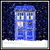 Blue Police Box With Christmas Lights Snow and Stars tiny thumbnail