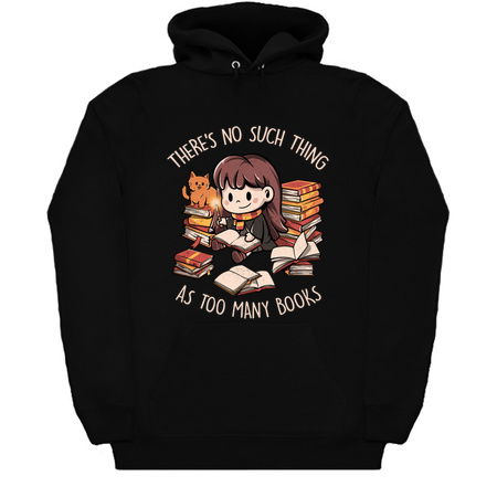 Theres No Such Thing As Too Many Books - Cute Geek Book Cat Gift tiny thumbnail