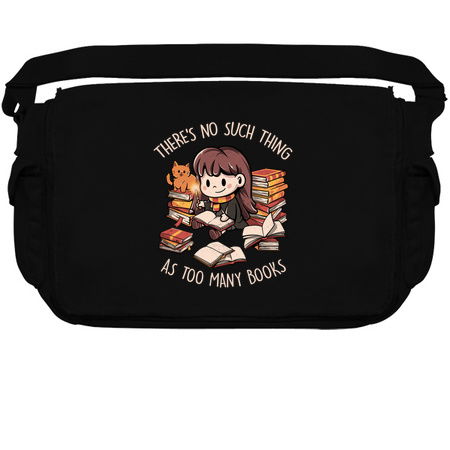 Theres No Such Thing As Too Many Books - Cute Geek Book Cat Gift tiny thumbnail