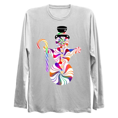 Rainbow Peppermint Snowman with Candy Cane tiny thumbnail