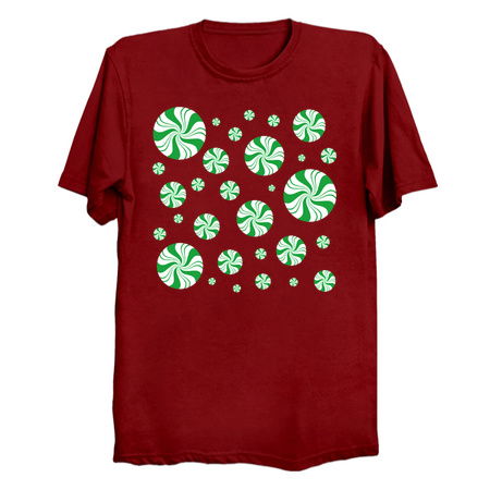 Green Round Peppermint Christmas Pattern tiny thumbnail