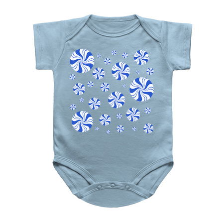 Chilly Blue Round Peppermint Holiday Pattern tiny thumbnail