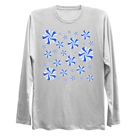 Chilly Blue Round Peppermint Holiday Pattern tiny thumbnail