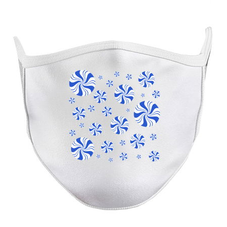 Chilly Blue Round Peppermint Holiday Pattern tiny thumbnail