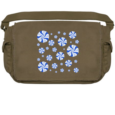 Chilly Blue Round Peppermint Holiday Pattern tiny thumbnail