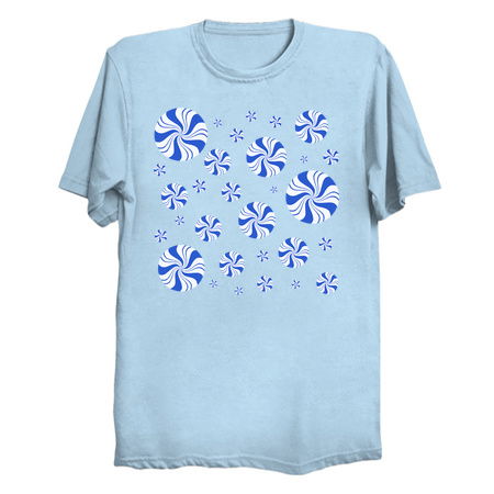 Chilly Blue Round Peppermint Holiday Pattern tiny thumbnail