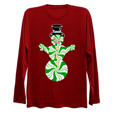 Minty Green and White Spearmint Snowman tiny thumbnail