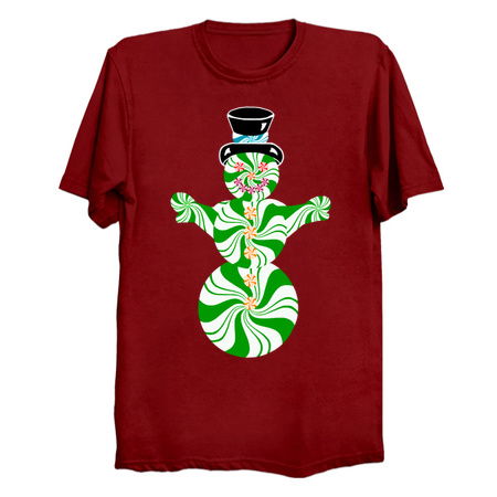 Minty Green and White Spearmint Snowman tiny thumbnail