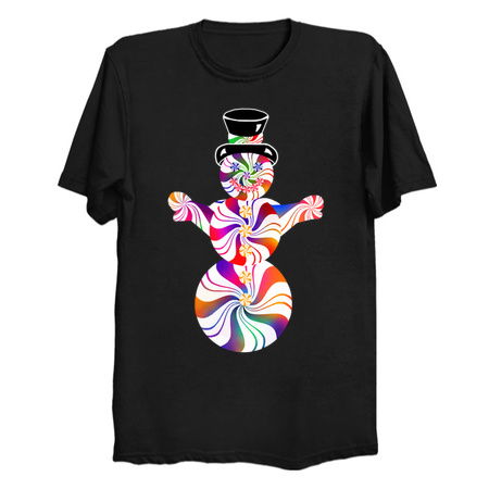 Cute Rainbow Peppermint Holiday Snowman tiny thumbnail