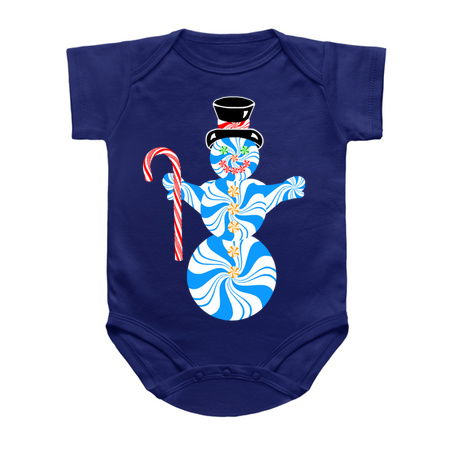 Blue Peppermint Snowman with Candy Cane tiny thumbnail